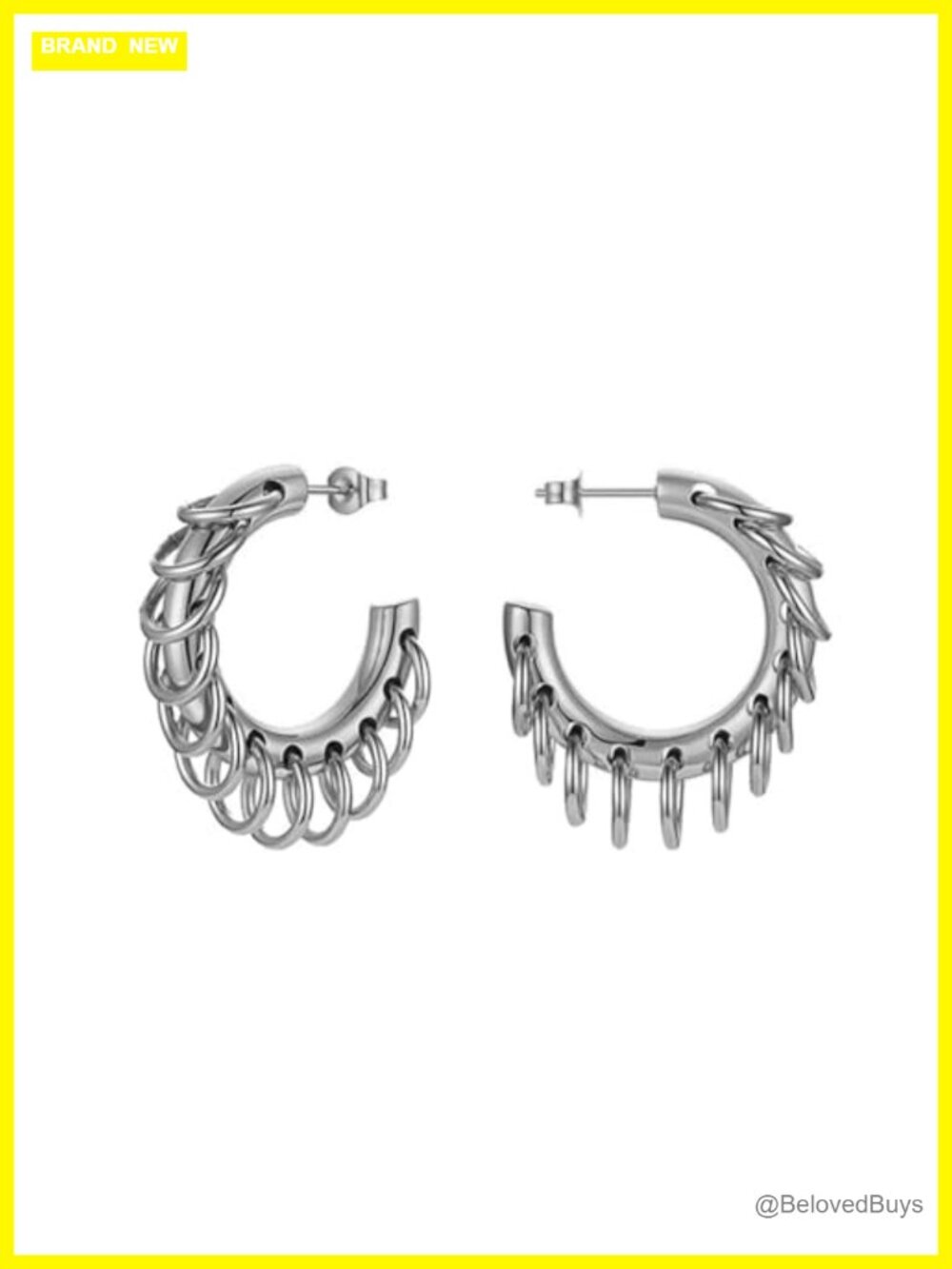 Chunky Gold Plated Hoop Earrings Hypoallergenic Two Tone Statement